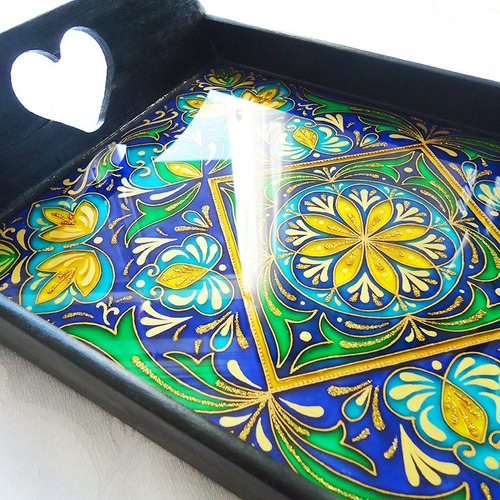 Bandeja Com Vitral Da Prosperidade