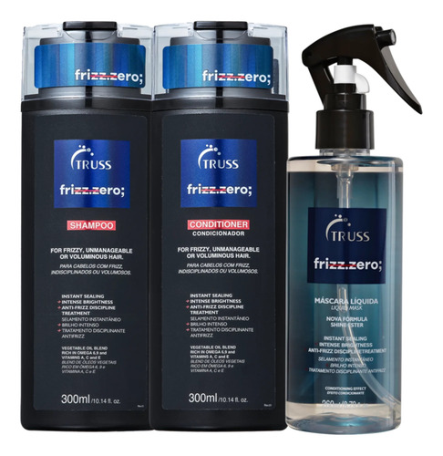 Kit Truss Frizz Zero Shampoo+ Condicionador 300ml+ Leave-in