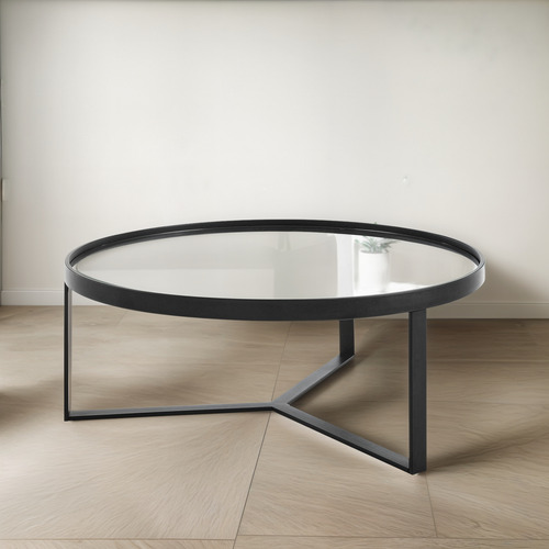 Modway Relé De Mesa De Centro De Vidrio Y Metal Redondo En