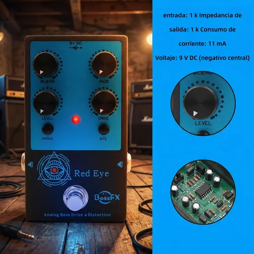 Qyd0 Fanmuzk Red Eye Pedal Distorsión Analógica Para Bajo | Cuotas