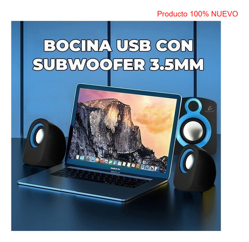 Bocina Usb Con Subwoofer 3.5mm Pc Laptop Computacion