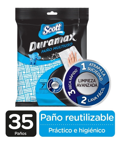 Scott Duramax 7 Paños Reutilizables Multiuso Pack X 5