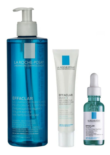 Kit La Roche Posay Gel Effaclar X 400ml+effaclar Duo+serum