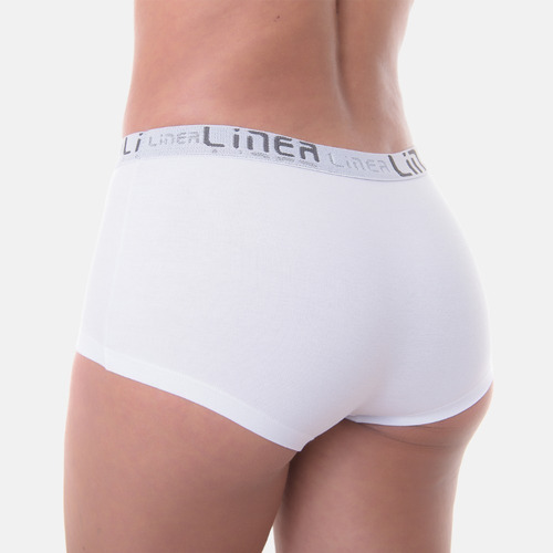 Imagem 3 de 7 de Kit 6 Calcinhas Algodão Boxer Feminina Cós Largo Luxo