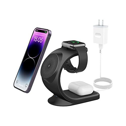 Charger Stand, Wireless 3 In 1 Charger With Qc3.0 Adapt...