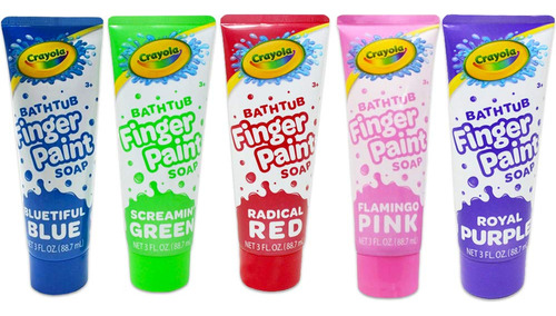 Crayola Bathpaint Fingerpaint Paquete De 5 Colores, Tubos De
