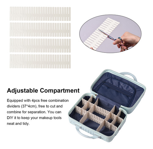 Bolsa De Maquillaje Con Separadores Ajustables Para Viajar