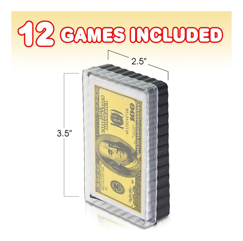 Gamie De 100 Dólares Bill Juego Paquete De 12 Mazos Reduce Y