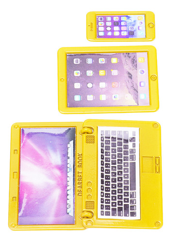 Dollhouse Laptop Tablet Teléfono Celular 3pcs Mini Mobile Se