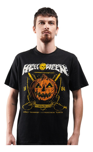 Camiseta Helloween Metalshield 1984 Rock Activity