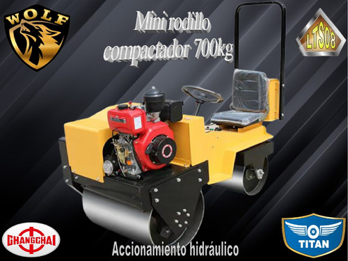 Mini Rodillo Compactador 700kg Wolf Lts08 0hs