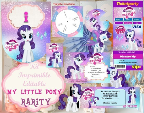 Kit Imprimible Rarity My Little Pony Equestria S218