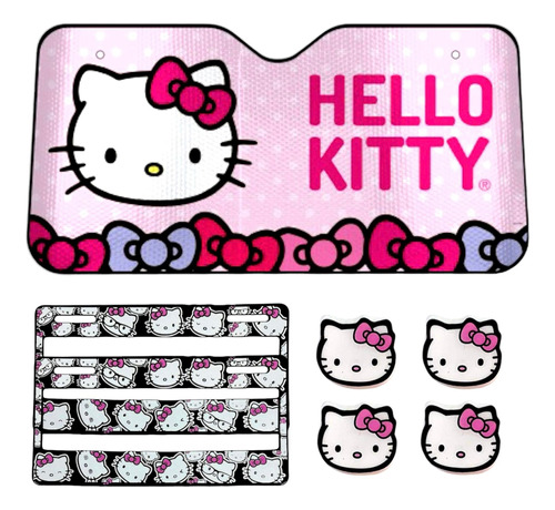 Parasol, Porta Placas Y Tapones Valvula Hello Kitty