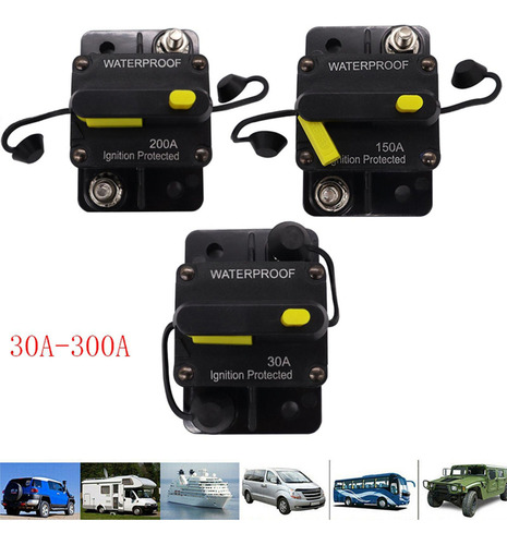 30-300 Amp Interruptor De Reinicio Manual 12v-48v Coche 60a