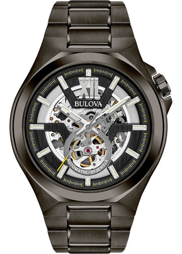 Relógio de pulso Bulova 98A179N com corria de aço inoxidável cor cinza/gunmetal