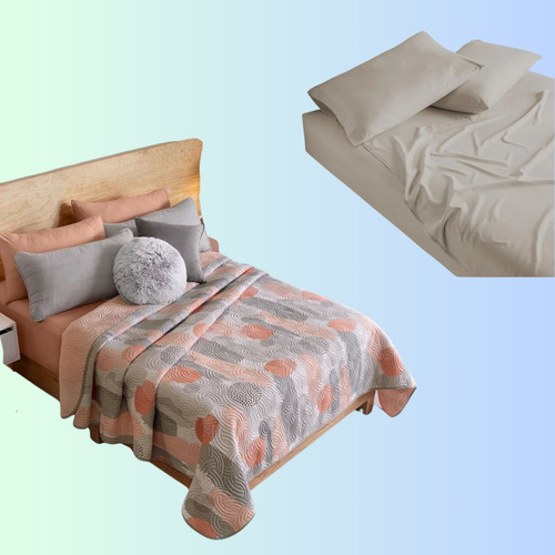 Set Edredon Colcha King Size Vianney C/ Sabanas Concord
