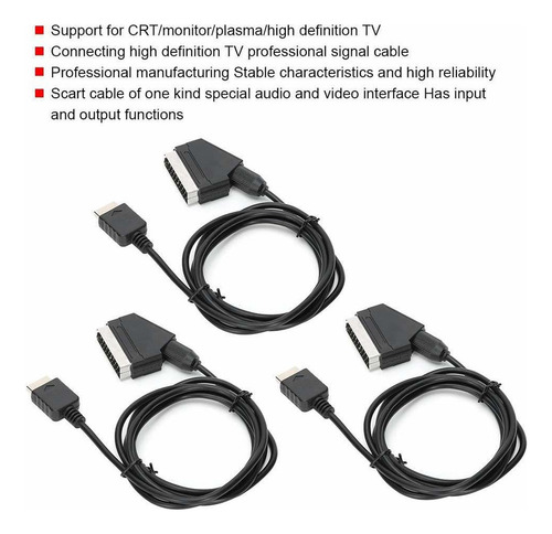@ Soporte Profesional Hdtv 3pcs Rgb Scart Cable Para Ps2 Ps3