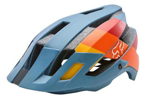 Capacete Fox Flux Drafter Azul Laranja E Vermelho Fosco Mtb