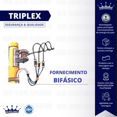 Fio Cabo Multiplex Triplex 3 X 16mm C/ 700 Metros Xlpe 1kv
