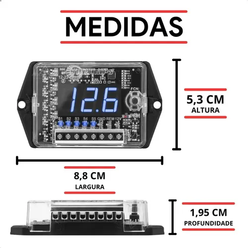 Voltimetro Digital Sequenciador Automotivo Medidor Bateria