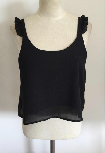 Divina Blusa Negra. Cortita. Mujer. Talle U #jor28