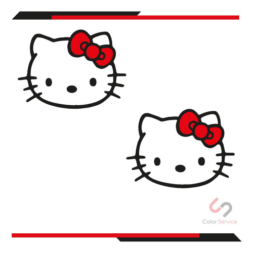 Calca Sticker Hello Kitty Con Moño Para Carro O Decora 15x15