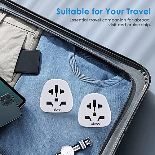 Juego De Adaptadores De Enchufe De Viaje Rivnn 1 Para Europa