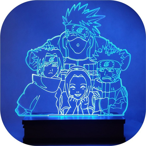 Lámpara Led 3d Naruto Coleccion Con Control Remoto Rgb