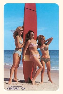 Libro The Vintage Journal Three Woman Surfers In Bikinis ...
