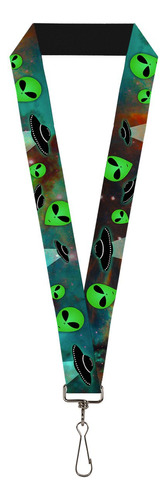 Buckle-down Lanyard  1.0   aliens & Ufo Galaxy Verde Negro