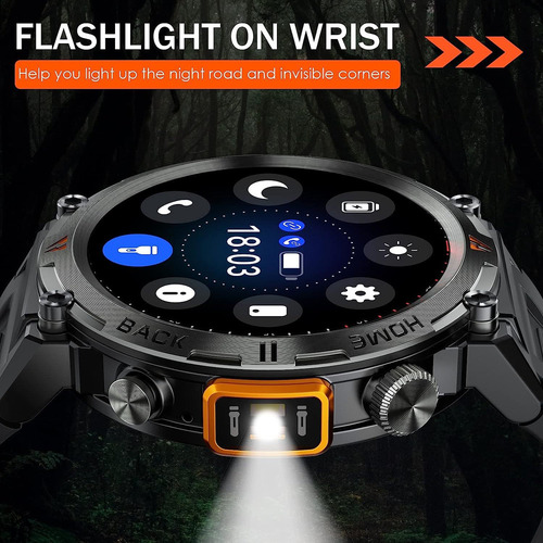 Reloj Inteligente Para Hombre Con Linterna Led