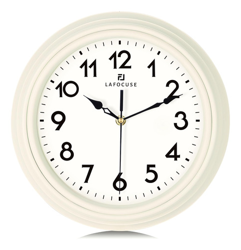 Lafocuse Reloj De Pared Retro Color Crema De 12 Pulgadas, Si