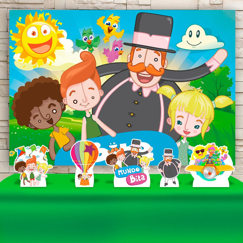 Kit Painel+display Festa Infantil O Mundo Bita