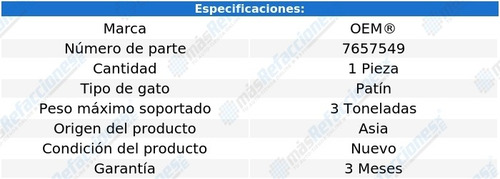 Gato Patín 3 Toneladas Hidráulico Oem