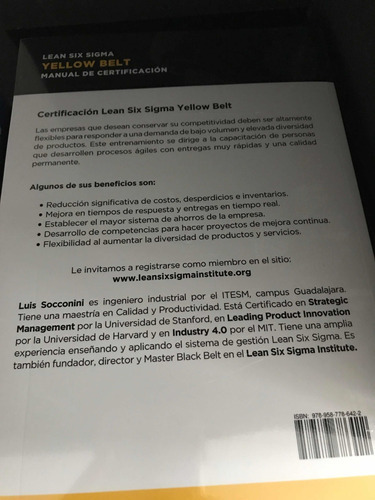 Manual De Certificacion Lean Six Sigma Yellow Belt Logra El Doble De Resultados Con La Mitad De Los Recursos 1ed., De Socconini. Editorial Alfaomega, Tapa Blanda En Español, 2019
