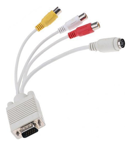 4 Vga A Tv Av 3-rca Adaptador Convertidor De S-video Cables