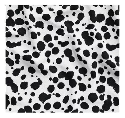 Tecido Velboa Pelúcia Estampado Dalmata Pêlo Baixo 1,5x1,50m Cor Branco
