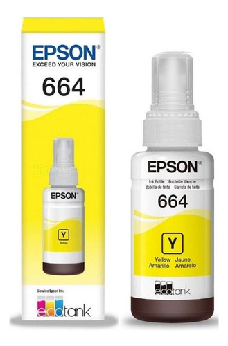 Botella Tinta Epson 664 Amarillo Original L3050 L555 L210