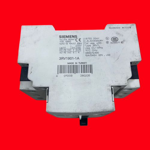 Siemens 3rv1011-0ha10 , Disyuntor 3rv1901-1a (Usado)