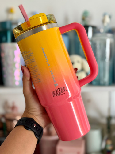 Termo Stanley Starbucks Bicolor Rojo Amarillo Safari 2025 Amarillo