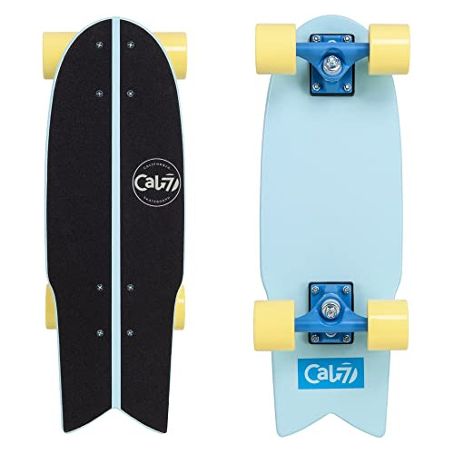 Cal 7 Fishtail Deck 22 Pulgadas Mini Cruiser Skateboard (glo