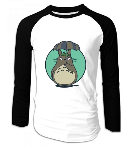 Camiseta Totoro Manga Larga Camibuso Ranglan