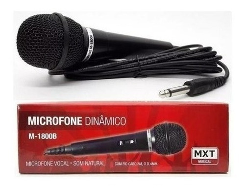 Microfone Barato P/ Igreja Cantar Karaokê Mxt M-1800b Cabo +