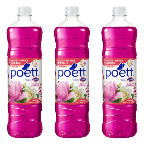 Pack 3 Poett 900ml Perfuma Y Desinfecta | Colección Completa