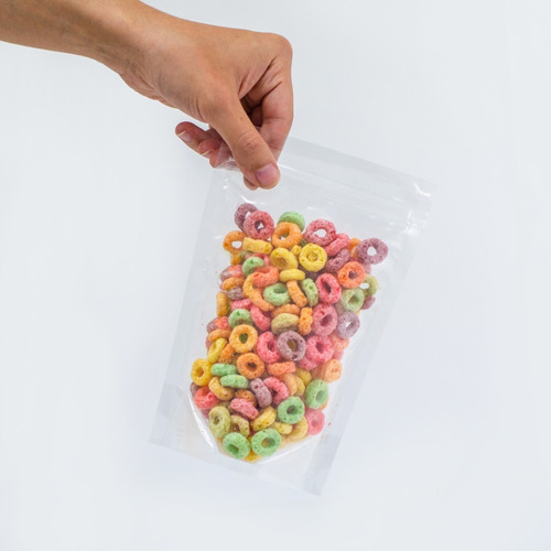 Imagen 3 de 6 de 100 Bolsa Stand Up Pouch Con Cierre Transparente De 140 Grs