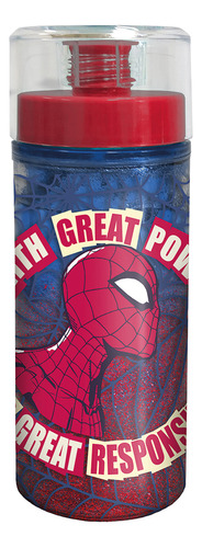 Botella Infantil Con Glitter 370 Ml Color Spider Man