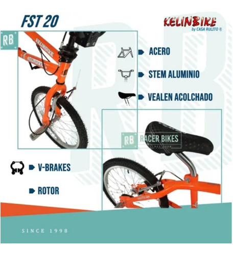 Imagen 2 de 9 de Bicicleta Fst Kelinbike Rod 20 Rotor