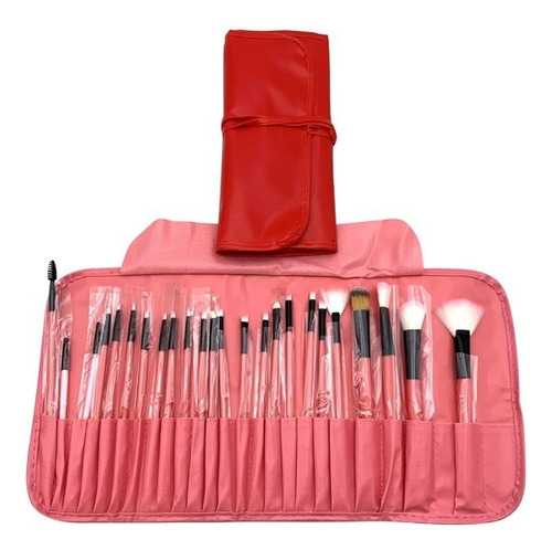 Pinceles De Maquillaje X24, Set Completo En Estuche