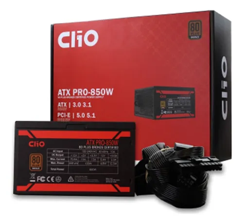 Fuente De Poder Clio Atx Pro 850w, 80 Plus Bronze, Atx