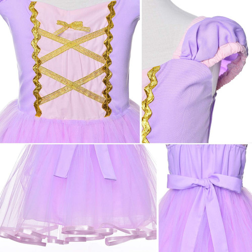 Disfraz De Princesa De Pelo Largo Para Niñas Pequeñas, Vesti